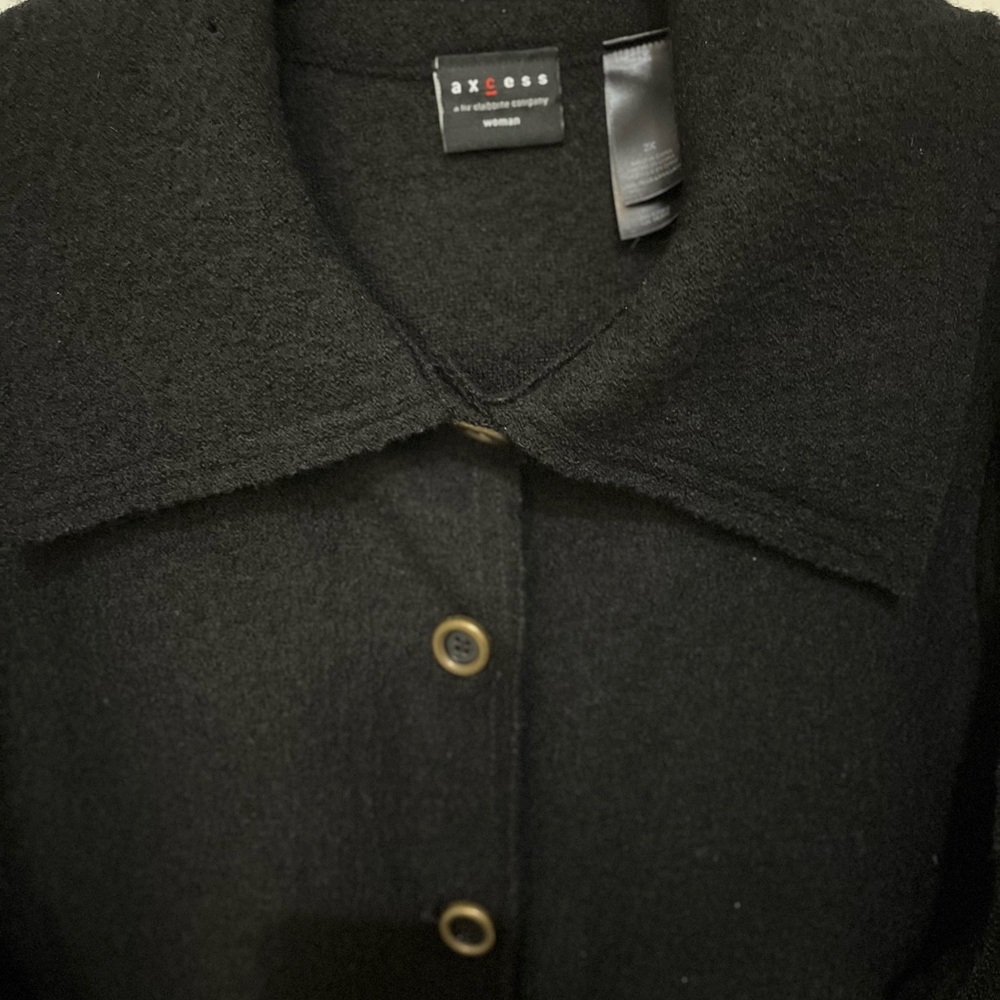 Axcess Black Button-Up Wool Blazer